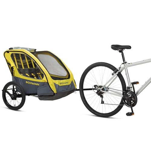 Schwinn Willow River Double Trailer With Stroller Kit And Aluminum Frame Design For Bike Child Carrier Trailers thumb #3