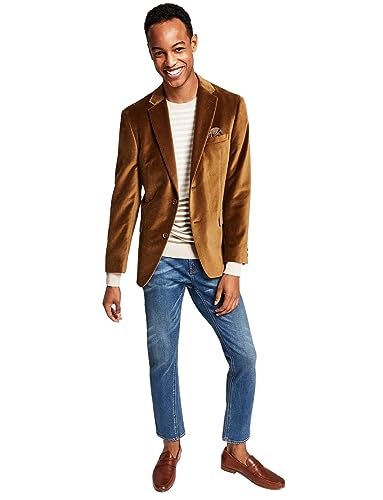 Blazer à Deux Boutons Homme en Velours Veste Casual Chic Ulnomio