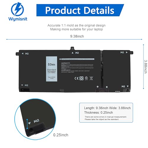 Image of 53Wh Type H5CKD Battery for Dell Inspiron 5400 5406 7405 7300 7306 7500 7506 2-in-1 2n1 Silver 5300 5301 5401 5402 5408 5409 5501 5502 5508 5509 Latitude 3410 3510 Vostro 5300 5301 P126G