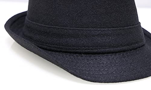 Unisex Classic Manhattan Fedora Hat Women Timelessly Felt Short Brim Gangster Trilby Hat For Men #TOP2