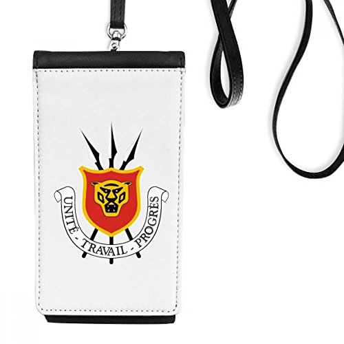 Pochette téléphone noire en similicuir texturé et porte-monnaie à bandoulière amovible