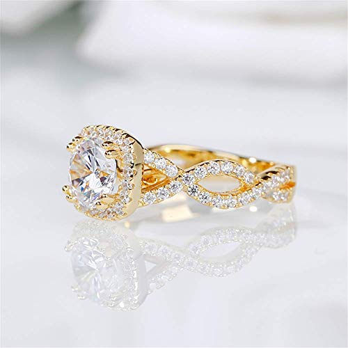 Jeulia Women 3.6 Carat 925 Sterling Silver Twist Ring Round Cut Halo Engagement Rings Solitaire Eternity Band Ring with Cubic Zirconia Stone Anniversary Promise Ring3