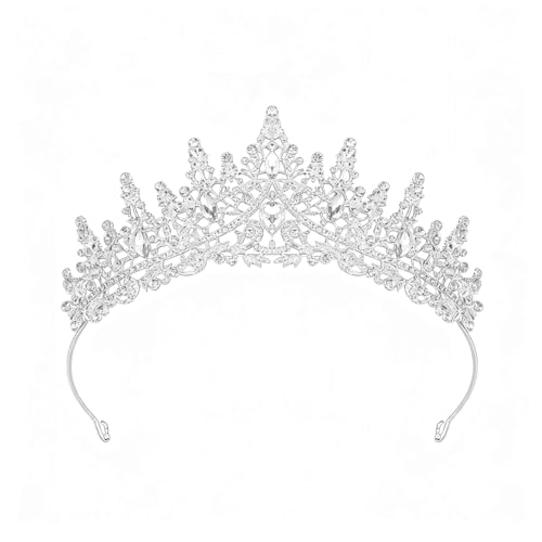 Tiara Corona de Cristal con Diamantes, Tiara para Boda, Corona Reina, Coronas de Diamantes de Cristal, Tiara Princesa, Coronas de Plata para Fiesta de Cumpleañospara Mujeres Niñas