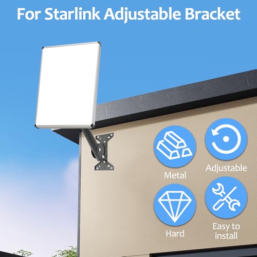 Gen 3 Starlink Mount, Adjustable Angle Gen 3 Pipe Adapter Mount, Stainless SteelRoof WallCompatible with Gen3 V3 Starlink Standard Dish Plate
