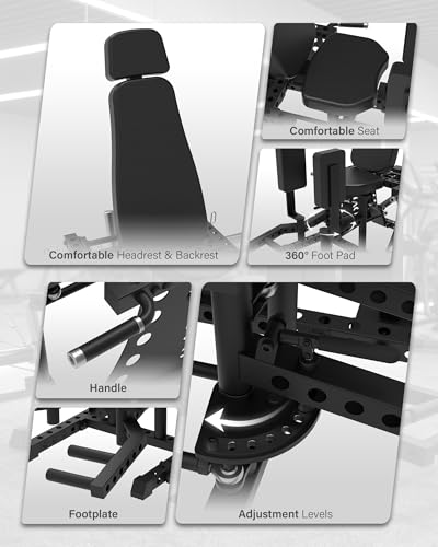 Image of HVO Hip Adduction Abduction Machine: Abductor Adductor Machine-Inner and Outer Thigh Machine Glute Machines Thigh Master for Hip Abduction with 6 Levels Gear System Glute Machines