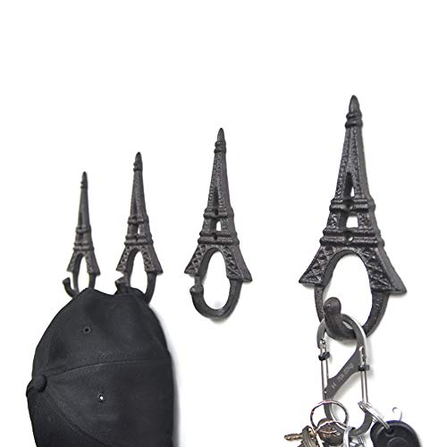 2-Pack-Metal-Double-Hook-Cast-Iron-Bar-Decoration-Retro-Creative-Wall-Hanging-Eiffel-Tower-851835cm 2 Pack Metal Double Hook Cast Iron Bar Decoration Retro Creative Wall Hanging Eiffel Tower 851835cm