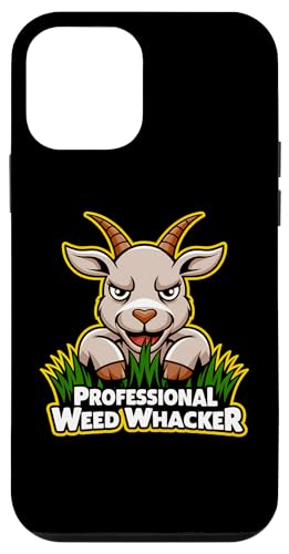 Professional Weed Whacker Funny Pygmy Goat Lawn Mowing Farm Case for iPhone 12 mini