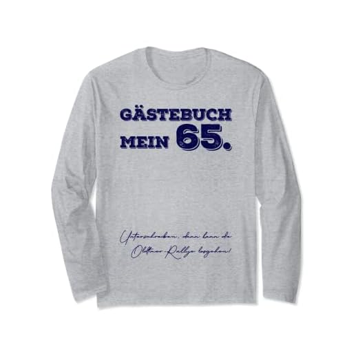 Libro de visitas para 65 cumpleaños, diseño de hombre antiguo Manga Larga