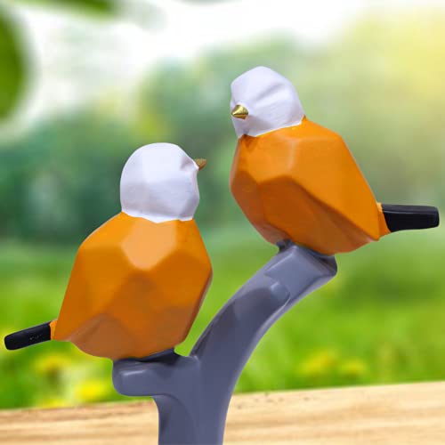 Image of AUGEN Polyresin Birds Orange Idol Statue Showpiece for Home Decor Decoration and Gifting (1 Piece, 9816B)