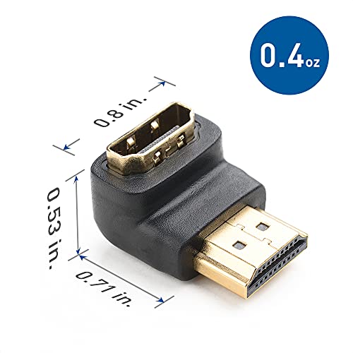 Cable Matters 2-Pack Right Angle Hdmi Adapter (90 Degree Hdmi Right Angle) With 4K And Hdr Support #TOP3