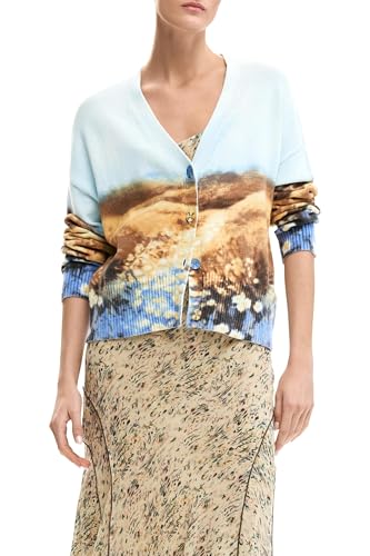 DESIGUAL CARDIGAN DONNA AZZURRO