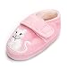 Estamico Toddler Girl's Warm Plush Soft Sole Indoor Slippers Animal Cats Winter House Shoes, Pink, US 7-8 M