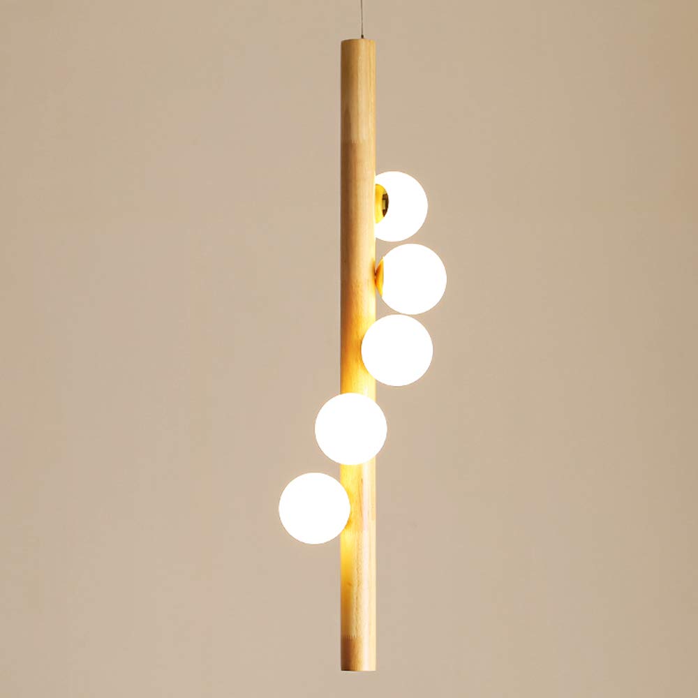 Wood Bedroom Bedside Pendant Light Dining Room Dining Table Chandelier LED Warm White Living Room Hall Stairway Decoration Ceiling Pendant Rustic Height Adjustable Ceiling Light 5 Lights G4 Socket