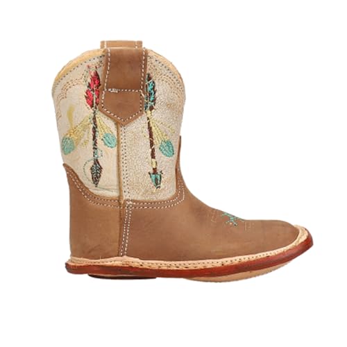 ROPER Infant Boys Arrow Feather Embroidery Square Toe Casual Boots Ankle - Brown