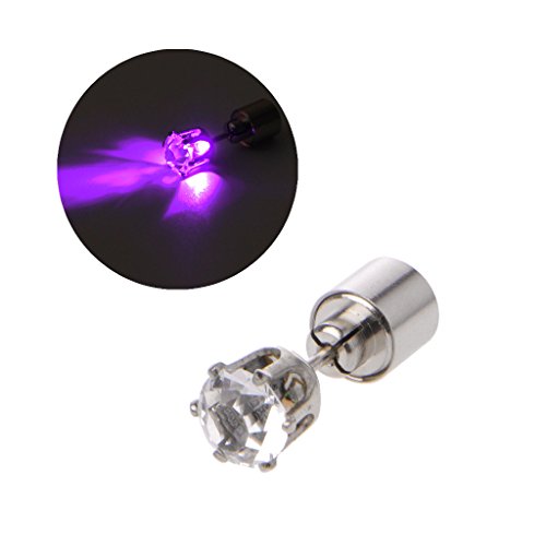 All-match Earring LED Crown Ear Studs Eye-catching Luminous Earring for Festival Cosplay KTV Nightclub