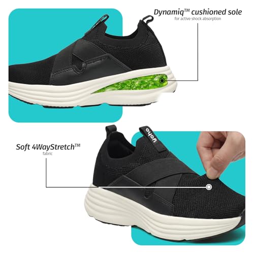 Image of YOHO Women Walking Shoes Rushhour Dynamic | Cushioned, Comfortable, Lightweight & Breathable Knitted Slip-Ons | Every Day Casual Wear Without Lace, Stylish Footwear for Ladies /Girls -900