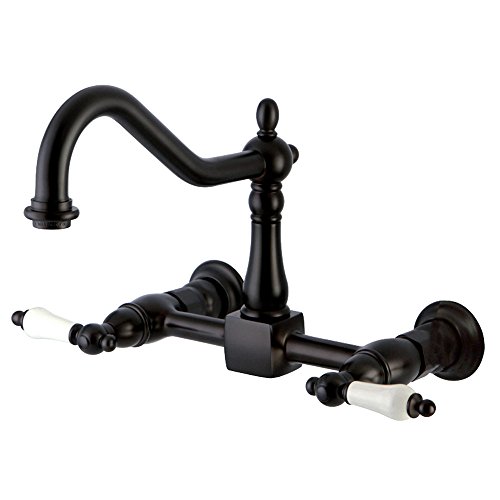 Featured Product Kingston Brass KS1245PL Heritage Bridge Kitchen Faucet, 8-1/2-Inch, Oil Rubbed Bronze