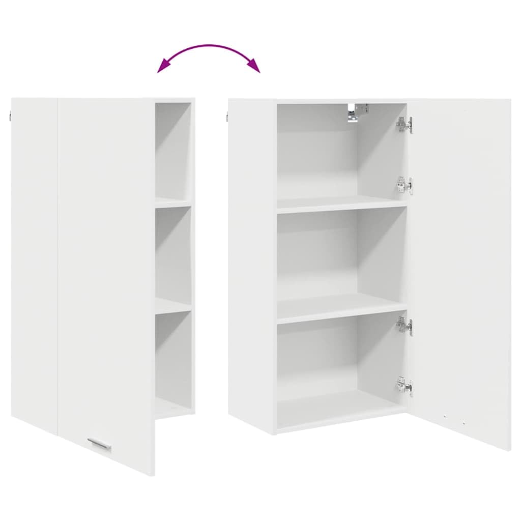 vidaXL Hängeschrank mit Speicher Weiß 50 x 31 x 100 cm Holzwerkstoff, Großzügiger Stauraum, Moderne Küchenschränke, robust, rechteckiges Design, clevere Innenorganisation