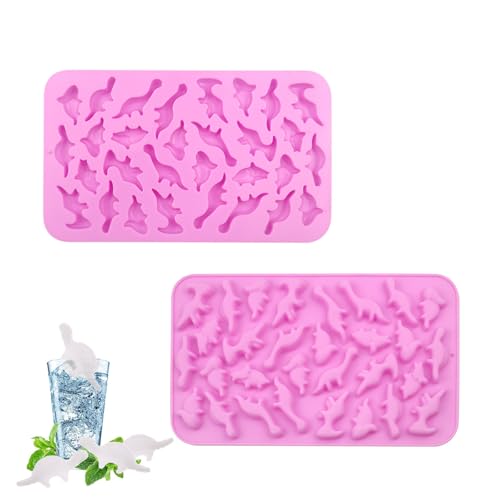 ZWWOGE 2 PCS Moule à Gâteau en Silicone 30 Cavités Forme de Rainure de Dinosaure Dino Antiadhésif Moules à Forme Spécifique de Cuisine Moule en Silicone...
