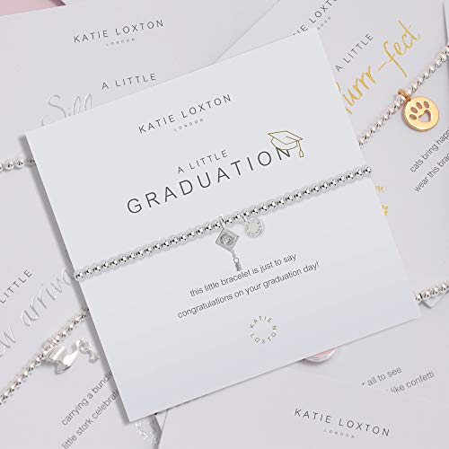 Katie Loxton A Little Graduation Cap And Tassel Silver Women's Stretch Charm Bangle Bracelet #TOP4
