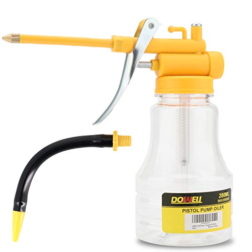 DOWELL Pistol Pump Oil Gun 9.5oz/280ml with Flexible Spout