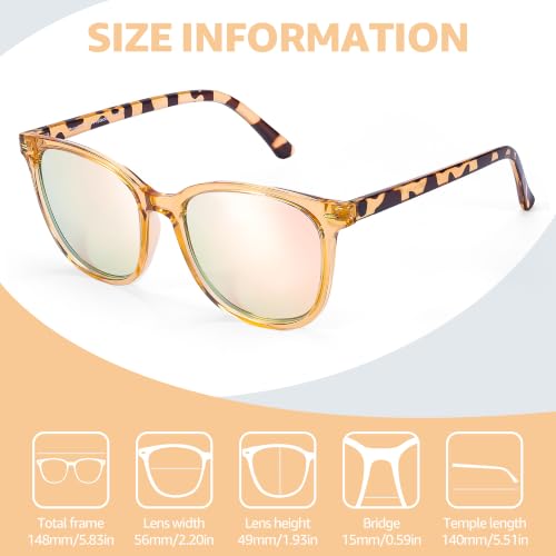 Image of Myiaur Polarized Sunglasses for Women, Square Mirrored Trendy Shades with UV Protection Reduce Glare Sun Glasses