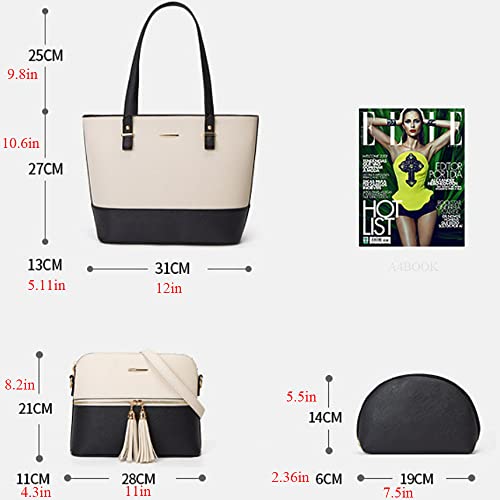 3 Pieces Set Shoulder Bags for Women Leisure Chic Purses and Handbags PU Leather Crossbody Bags Tote Bag for Women Work2
