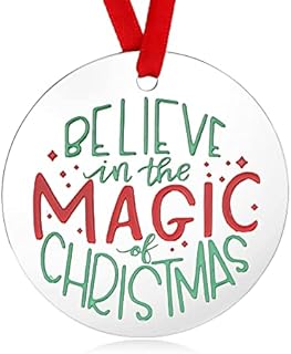 Stainless Steel Xmas Ornaments Christmas 2021 Family Decorations Religious Gifts for Christ Empowered Jesus Gifts Believe in The Magic of Christmas