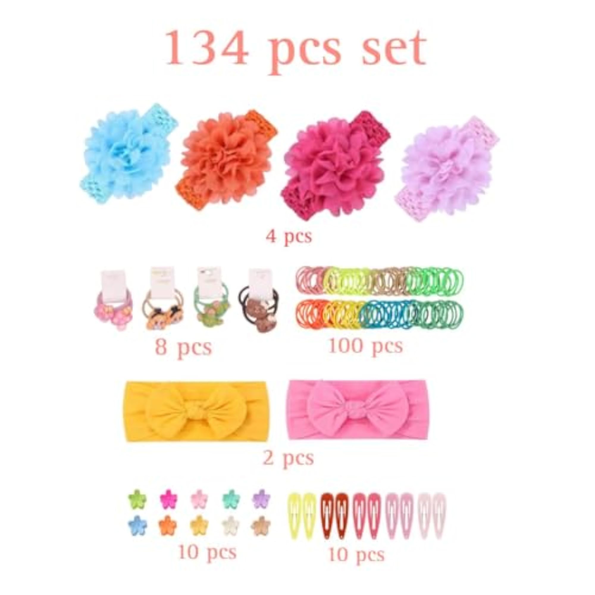 134pc Assorted Fashion Hair Accessories Gift Set