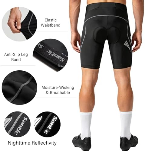 Santic Cycling Men's Shorts Cycling Road Biking Riding Bicycle Cycle Wear Accessories Tights 4D Coolmax Padded - 2