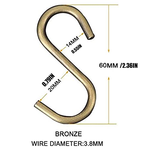 Topind 20 Pack 2.4In S Hooks, Steel S Hanging Hooks Heavy Duty Hooks Hanger For Kitchen Work Shop Bathroom Garden, Pan Pot Rack Hooks, Closet Hooks, Hanging Plants, Cups, Jeans #TOP1