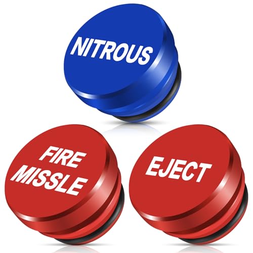 Image of Cigarette Lighter Cover 3 Pcs, Cigarette Lighter Plug Cover Dustproof Waterproof, Button Aluminum Fits Most Automotive Vehicles and Boats with Standard 12 Volt Power Source(FIRE MISSILE EJECT NITROUS)