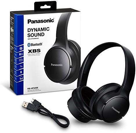 Panasonic RB-HF520BE-K Bluetooth Over-Ear Headphones (Voice Control, Wireless, Up to 50 Hours Battery Life) Black