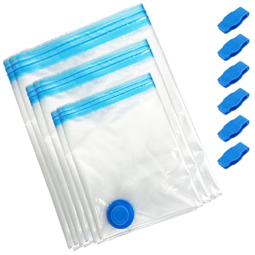 Gentpovth 6 Piezas Bolsas Vacio Ropa, Ahorro Espacio, bolsa de compresión reutilizable, para Viajar y Organizar en Casa, Proteger la Ropa Bolsas, para Guardar Ropa, Ropa de Cama, Edredones, Almohadas