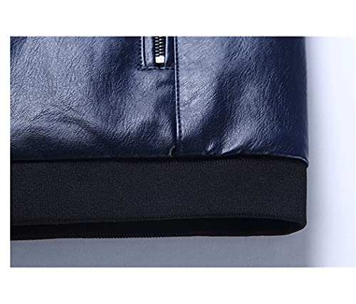Veste en cuir synthétique homme noir printemps automne décontracté M