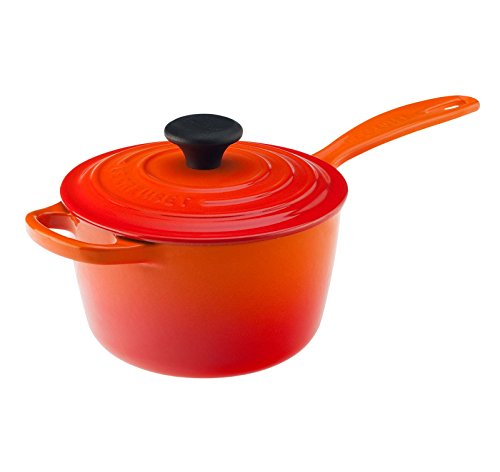 Le Creuset Enameled Cast Iron Signature Saucepan, 1.75 qt., Flame