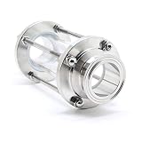 QiiMii 1.5' Sanitary In-Line Sight Glass with Tri Clamp End, Flow Sanitary Straight Sight Glass Tri-clamp Stainless Steel SS304 (Pipe OD:38MM）