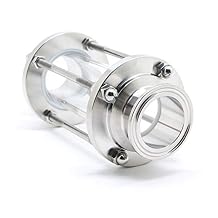 QiiMii 1.5" Sanitary In-Line Sight Glass with Tri Clamp End, Flow Sanitary Straight Sight Glass Tri-clamp Stainless Steel SS304 Pipe OD38MM