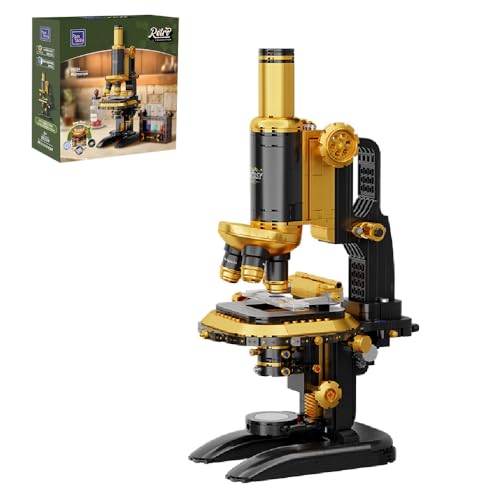 PANTASY Retro Microscope Building Kit for Adults, Antique Science Instrument