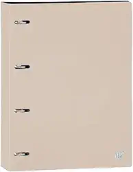 Fichário 4 Argolas A4, YES, R4EABCBG, Tons Pastel, com 96 Folhas e 5 Divisórias, Bege