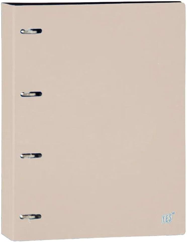 Fichário 4 Argolas A4, YES, R4EABCBG, Tons Pastel, com 96 Folhas e 5 Divisórias, Bege