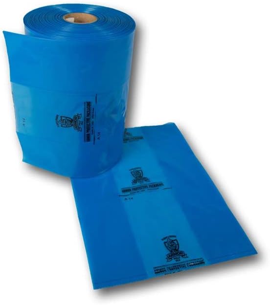 Armor Protective Packaging PVCIBAG4MB131125 VCI Poly Bag Prevents Rust, Corrosion on Ferrous and Non-Ferrous Metal, 4 Mil, 13" X 11" X 25", Blue (Pack of 250)
