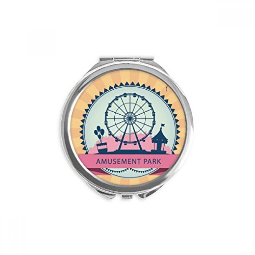 Miroir rond de maquillage grande roue noir de poche portable compact multicolore