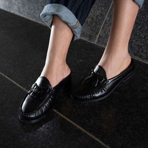 Image of Theater Women SherlocksTassel Loafers | Slip-On Mule Style with Soft Leather Finish | Comfortable & Stylish Flats for Work, Travel, and Casual Outfits