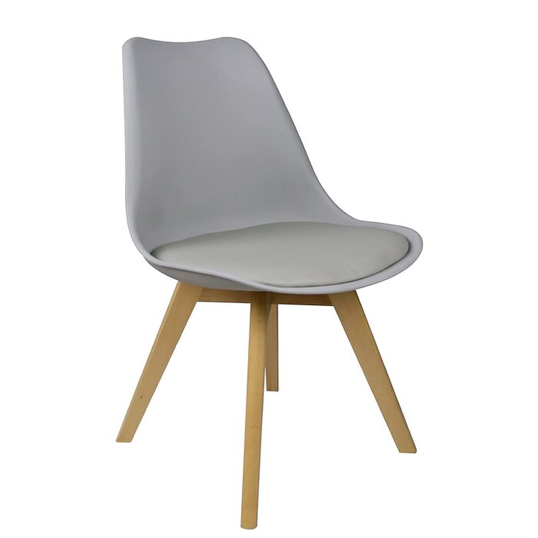 My Art Design - Scandinavian Chair with Padded & Solid Wood Oak Legs... Chair for Cafe, Home, Hotel & Office (Grey)