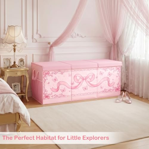 Image of Toy Box with Adjustable Divider Large Toy Chest Storage for Nursery Kidroom