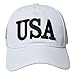 DISHIXIAO USA Baseball Cap Polo Style Adjustable Embroidered Dad Hat American Flag for Men and Women White