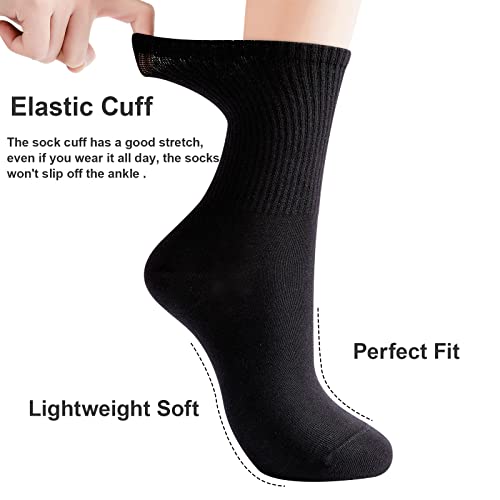 J-Box Womens Cotton Crew Socks, Thin Soft Comfort Breathable Dress Socks, Above Ankle Crew Socks For Business, Casual. #TOP2