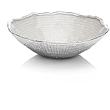  OTTAVIANI Centro de mesa Infinity blanco de cristal plateado 800385b