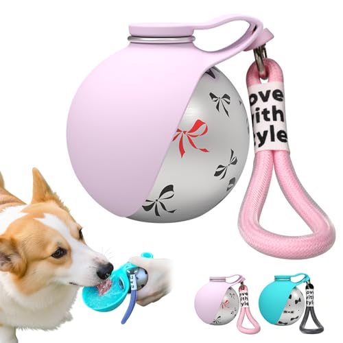 Figfey ペットウォーターボトル 犬 水筒 携帯 給水ボトル ペット水飲み 給水器 水入れ 補給 受け皿 犬 散歩 お散歩グッズ 漏れ防止 ワンタッチ 日用品 熱中症対策 304ステンレス鋼 285mlの商品画像（Amazon）